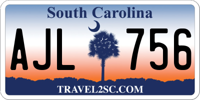 SC license plate AJL756