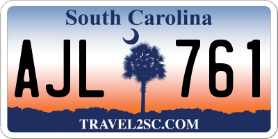 SC license plate AJL761