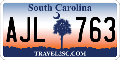 SC license plate AJL763