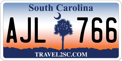 SC license plate AJL766