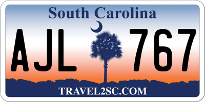 SC license plate AJL767