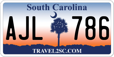 SC license plate AJL786