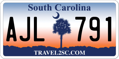 SC license plate AJL791