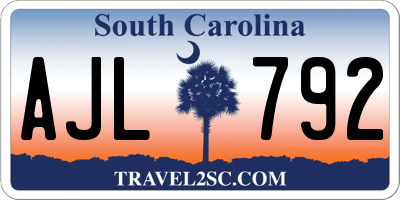 SC license plate AJL792