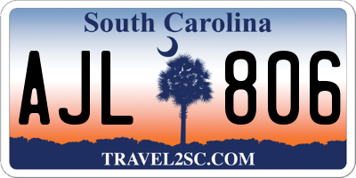 SC license plate AJL806