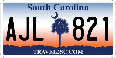 SC license plate AJL821