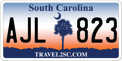 SC license plate AJL823