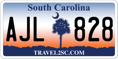 SC license plate AJL828