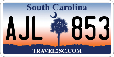 SC license plate AJL853