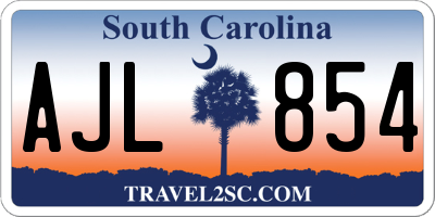 SC license plate AJL854