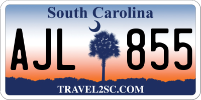 SC license plate AJL855