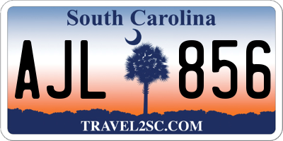 SC license plate AJL856
