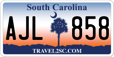 SC license plate AJL858