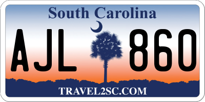 SC license plate AJL860