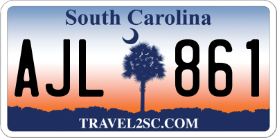 SC license plate AJL861