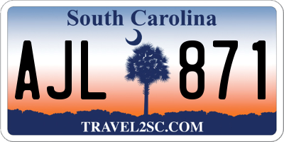 SC license plate AJL871