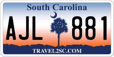 SC license plate AJL881