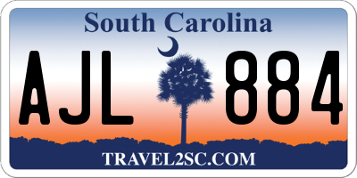 SC license plate AJL884