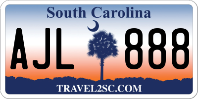 SC license plate AJL888