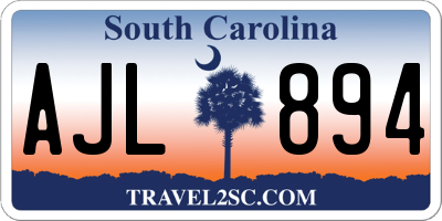 SC license plate AJL894