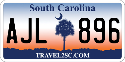 SC license plate AJL896