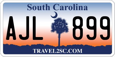 SC license plate AJL899