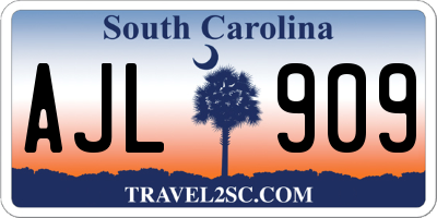 SC license plate AJL909