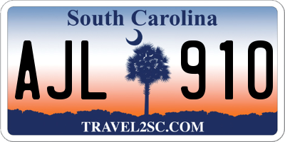 SC license plate AJL910