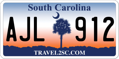 SC license plate AJL912
