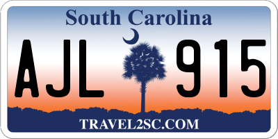 SC license plate AJL915