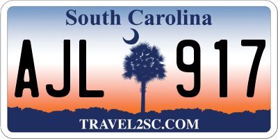 SC license plate AJL917