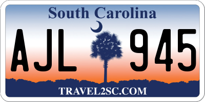 SC license plate AJL945