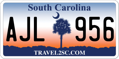 SC license plate AJL956