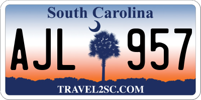 SC license plate AJL957