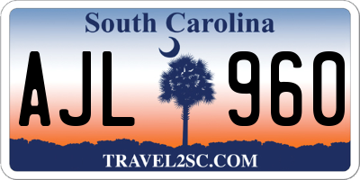 SC license plate AJL960