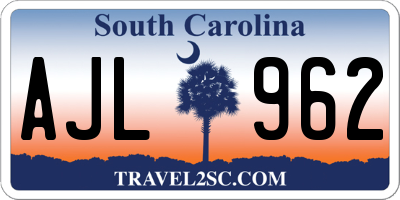 SC license plate AJL962