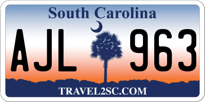 SC license plate AJL963