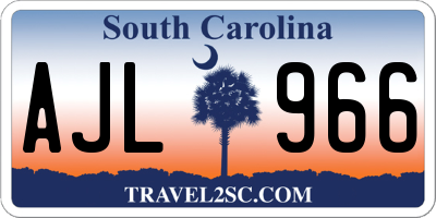 SC license plate AJL966