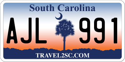 SC license plate AJL991