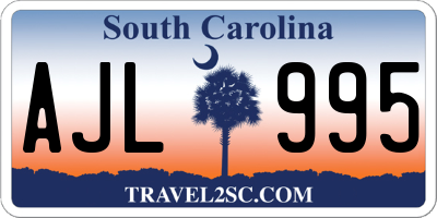 SC license plate AJL995