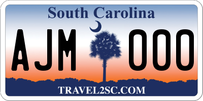 SC license plate AJM000