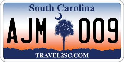 SC license plate AJM009