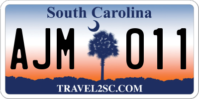 SC license plate AJM011