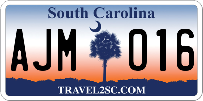 SC license plate AJM016