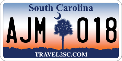 SC license plate AJM018