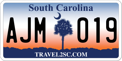 SC license plate AJM019