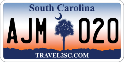 SC license plate AJM020