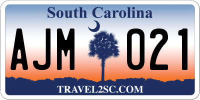 SC license plate AJM021