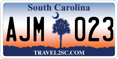 SC license plate AJM023