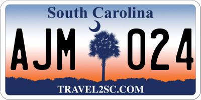SC license plate AJM024